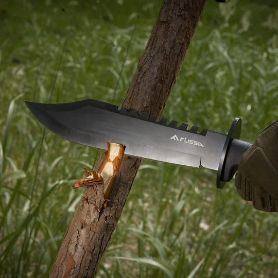 Cuchillo Montañista Flissa Tactical Bowie Knife con Pedernal y Afilador