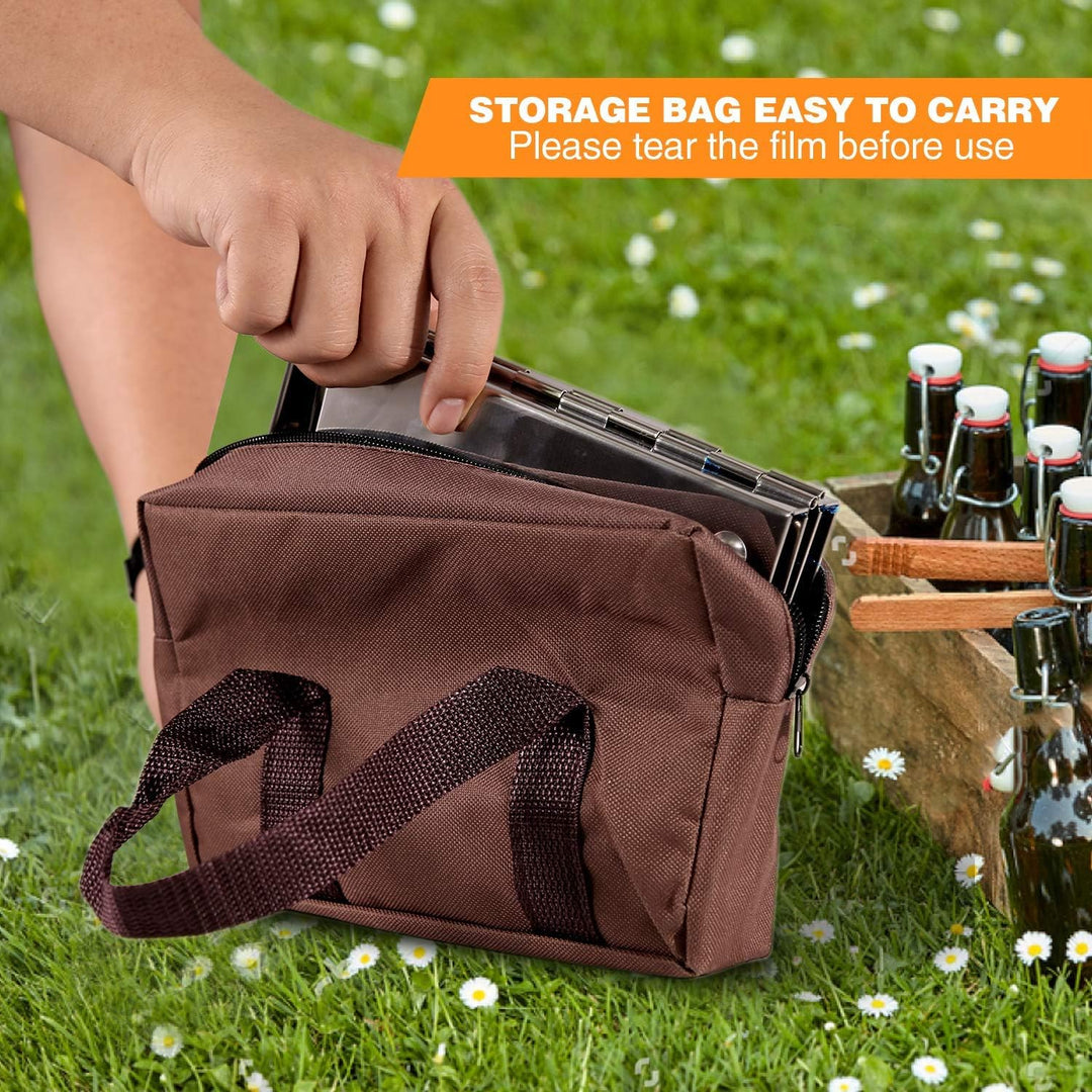 Estufa con Parrila para Leña Redcamp - Portable, Plegable, Compacta