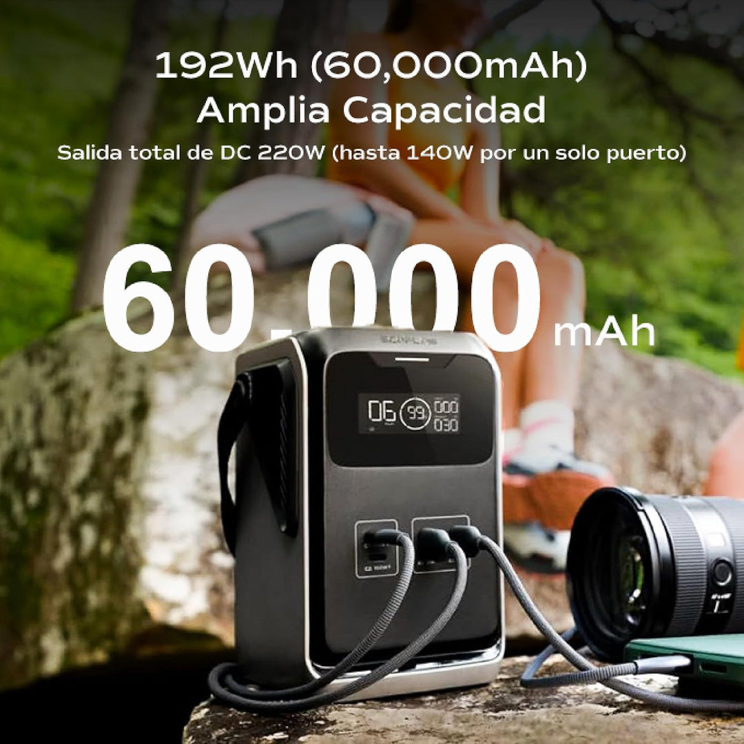 Estación Ecoflow Trail 200 DC con 192Wh/15Ah para Dispositvos USB