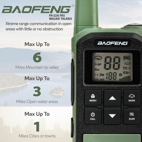 Radio Walkie-Talkie Baofeng FRS con 22 Canales UHF