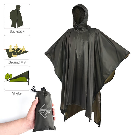 Poncho para Lluvia Onewind Rain Poncho Ultralight para Camping y Hiking