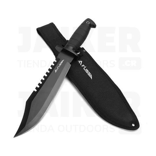 Cuchillo Montañista Flissa Tactical Bowie Knife con Pedernal y Afilador