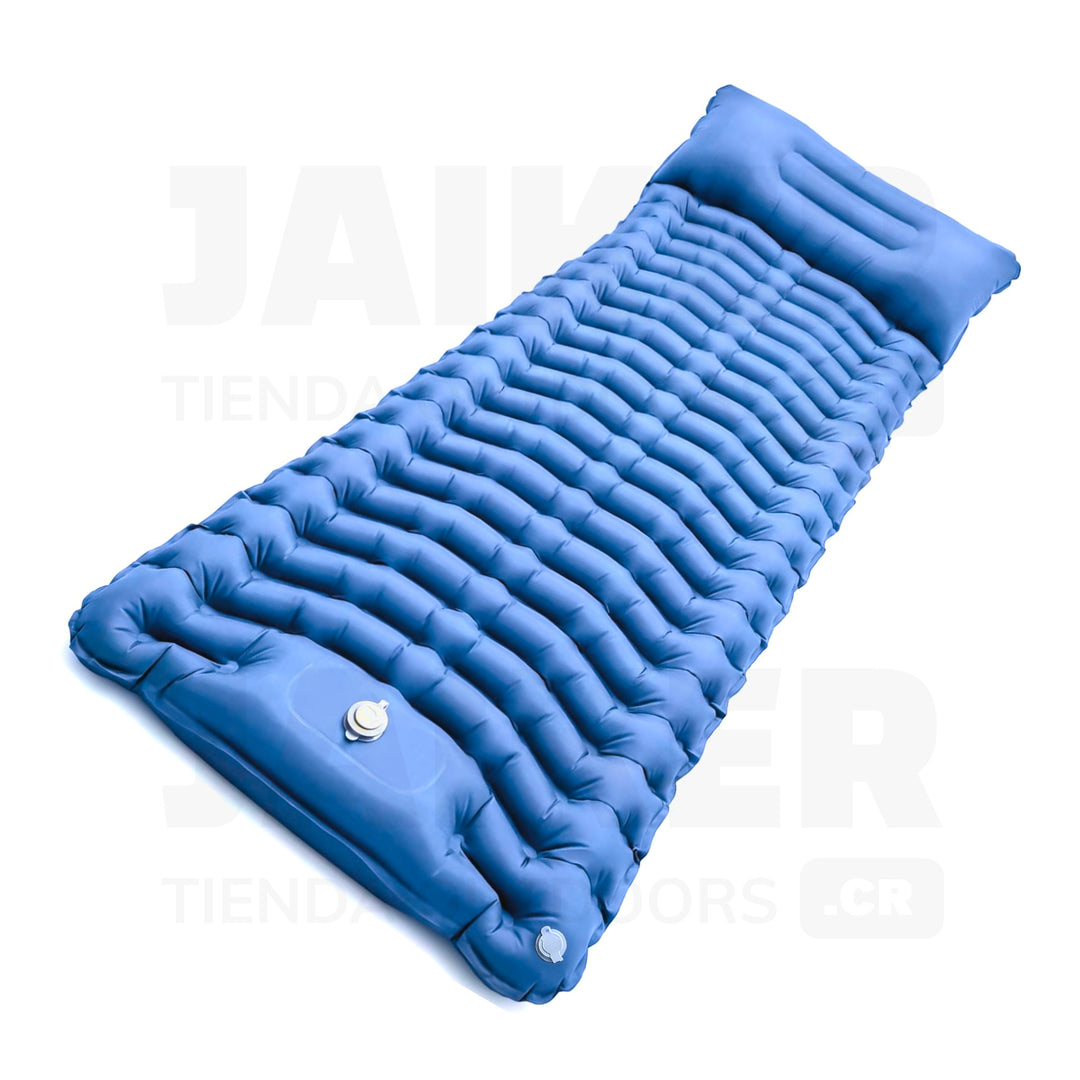 Colchón Inflable para Camping Individual con Almohadilla - Ligero y Compacto