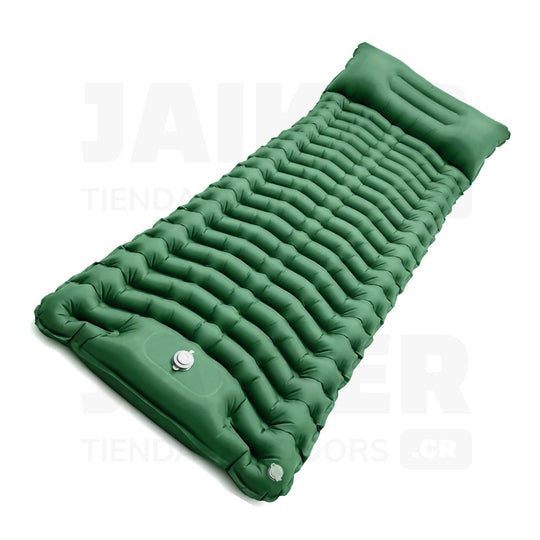 Colchón Inflable para Camping Individual con Almohadilla - Ligero y Compacto