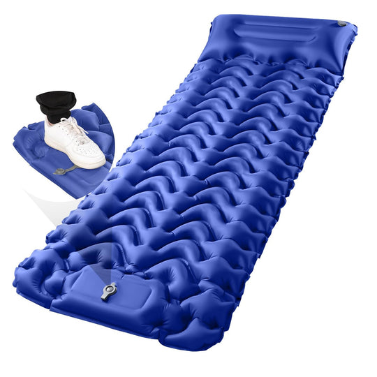 Colchón Inflable para Camping Individual con Almohadilla - Ligero y Compacto