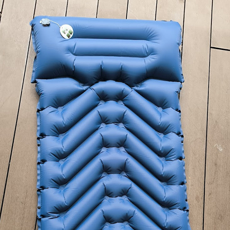 Colchón Inflable para Camping Individual con Almohadilla - Ligero y Compacto