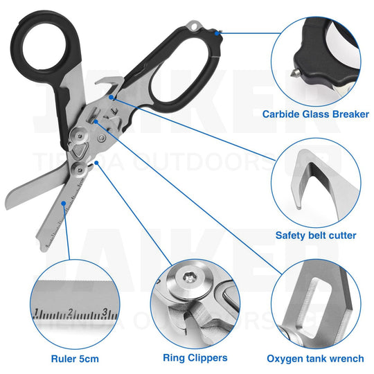Tijera Táctica para Emergencias Plegable, con Funda para Cinturón