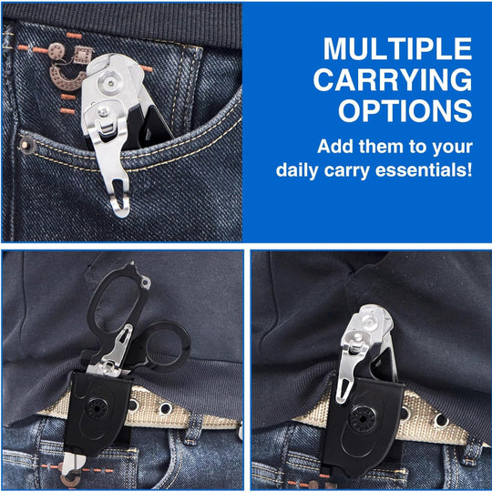 Tijera Táctica para Emergencias Plegable, con Funda para Cinturón