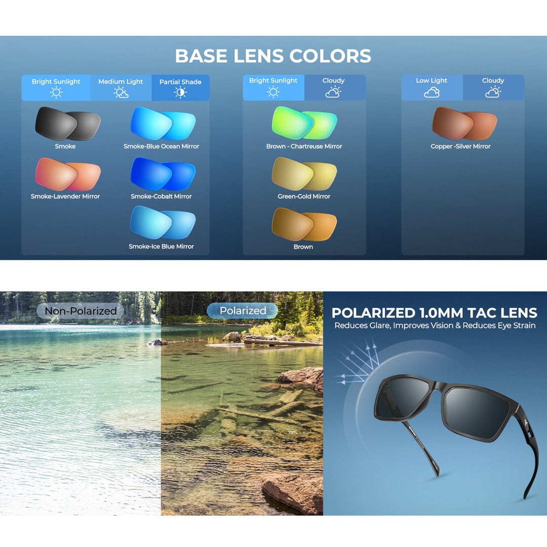 Gafas Polarizadas KastKing FlatRock - Protección UV 100%, Ultra Ligera