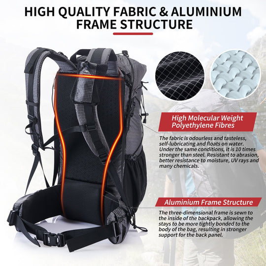 Mochila Naturehike Rock Hiking de 40+5L para Montañismo y Camping