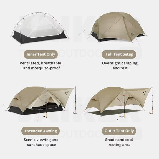 Tienda de Acampar NatureHike Mongar Ultralight para 2 Personas