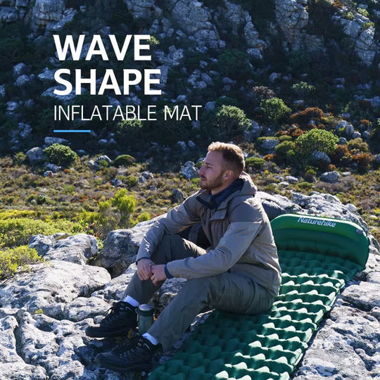 Colchón Inflable Naturehike Individual con Bomba a Pie y Cabecera