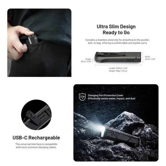 Linterna Táctica Nitecore EDC17 1500lm, Recargable, Láser Verde, UV