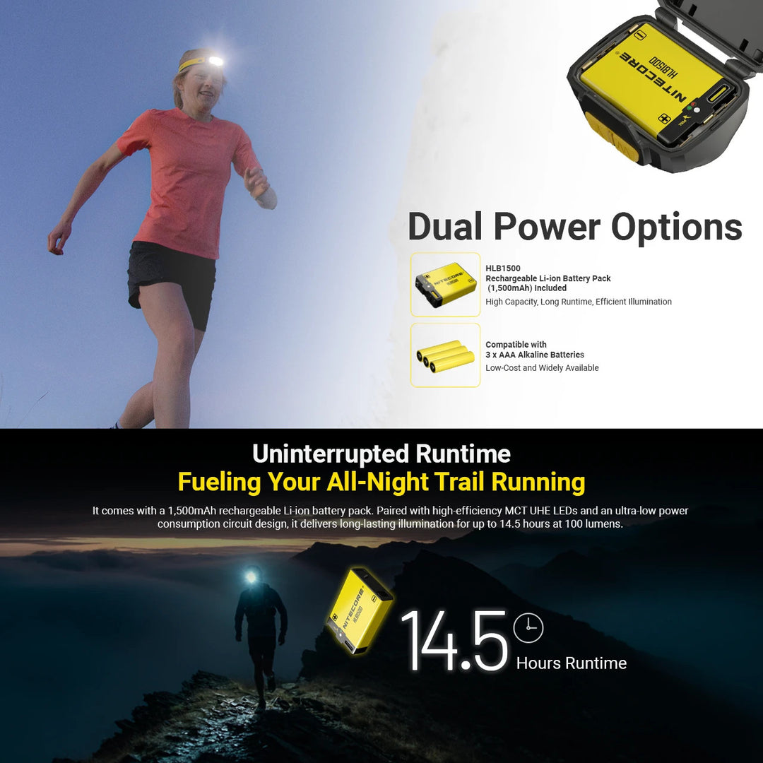 Lámpara de Cabeza Nitecore UT27 de 800 lúmenes - Ultra Ligera, Alto Rendimiento