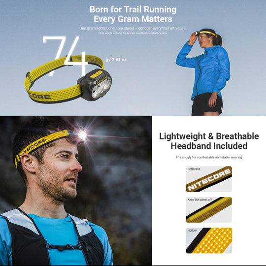 Lámpara de Cabeza Nitecore UT27 de 800 lúmenes - Ultra Ligera, Alto Rendimiento