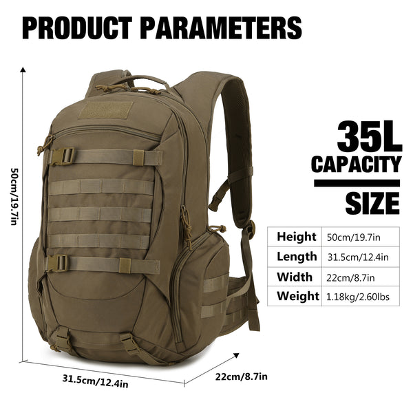 Mochila MardingTop Tactical de 35L para Montaña y Aire Libre
