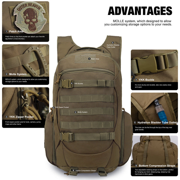 Mochila MardingTop Tactical de 35L para Montaña y Aire Libre